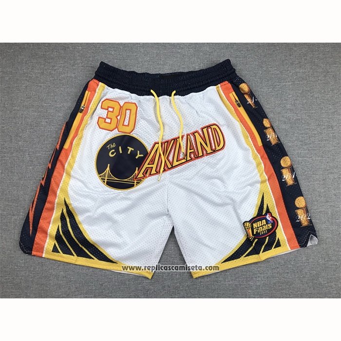 Pantalone Golden State Warriors Stephen Curry 2022 NBA Finals Blanco